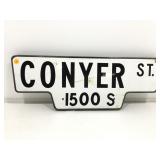 Antique 1930s-40s Porcelain double sided Street