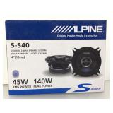 Alpine SS40 coaxial 2 way speaker system. NIB.