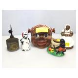 Aunt Jemima styled painted canister with salt and