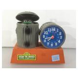 Vintage Oscar the Grouch talking alarm clock.