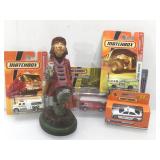 Matchbox fire, rescue theme & Frykman statue 8in