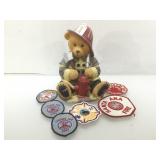 Vintage Fire dept Patches, & Teddy bear fireman