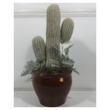 Artificial cactus in planter