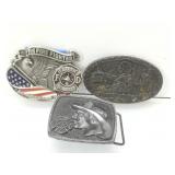 3 belt buckles