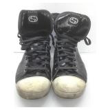 Shiny Blk high top Gucci sneaker. Size 10.