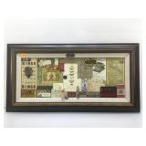 Framed collection of vintage styled trinkets and