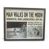 Framed print 16x20 moon landing and footprint.