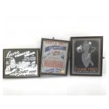 3 framed vintage style adult humor prints. Each