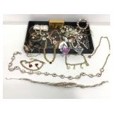 Assorted costume jewelry with Rings, necklaces,