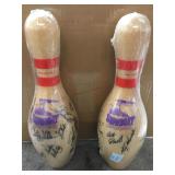 Autographed bowling pins