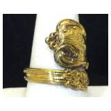Sterling Silver Vermeil Spoon Ring - adjustable