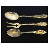 Sterling Silver spoons and fork - 32.6g TW