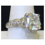 Sterling Silver Judith Ripka ring with Clear