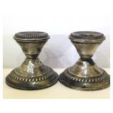 Pr Sterling Weighted Candle Holders - 2.5 in tall