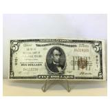 1929 $5 National Note - Bank At Pittsburgh, PA