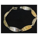 Sterling bracelet with 18K gold 7 "
