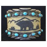 David Reeves Silver Indian Bracelet 128g Signed D.