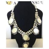 Silver Indian necklace mother of pearl 80 grams