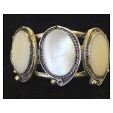 Silver Indian bracelet Mother of pearl 47g