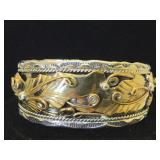 Silver indian bracelet signed HT 44 grams