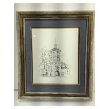 Pencil sign Carolyn Witschonke etching, approx