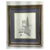 Pencil sign Carolyn Witschonke etching, approx