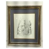 Pencil sign Carolyn Witschonke etching, approx