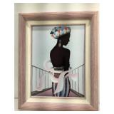 Framed painting signed by artist, approx 17x21