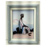 Framed painting signed by artist, approx 17x21