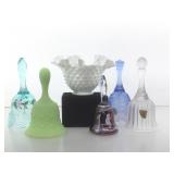 Fenton glass bells and more.