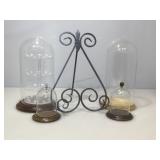 Assorted Domed display cases. Some with shelves,