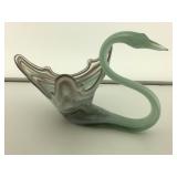 Vintage Hand blown Swirled Art Glass Swan.