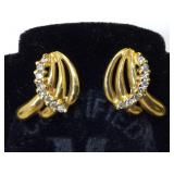 14K Gold Earrings with Diamonds - 3.8g TW