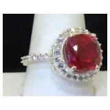 AGIL Certified 5.06 Carat Ruby Ring - Sterling