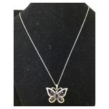 Sterling Butterfly necklace 11"