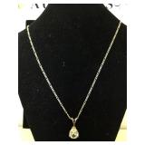 Sterling necklace with pendant 10"