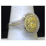 18K Gold Fancy Color Diamond ring sz 7 $6,795