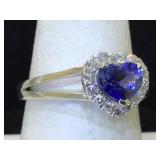 Platinum cast Sapphire &diamond ring sz 7 $5,560