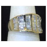 Sterling silver ring with clear glass 
Size 6