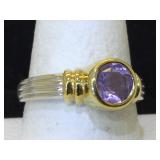 Sterling silver ring with amethyst 
Size 8