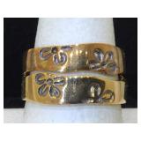 Two Robert Elizondo bronze rings with box 
Size