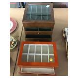 Two wood jewelry boxes good condition
