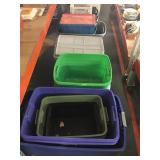 Storage bins and plastic crates