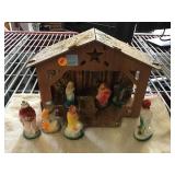 Vintage nativity set missing baby Jesus