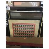 Box of framed artwork