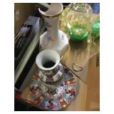 Ceramic vases plate damage noted