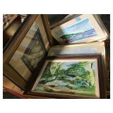 Box with framed artwork and more