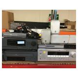 Stack of electronics Yamaha receiver and more