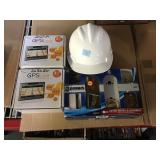 Brinks lock set GPS units and hard hat