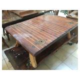 Custom made coffee table made with coins and